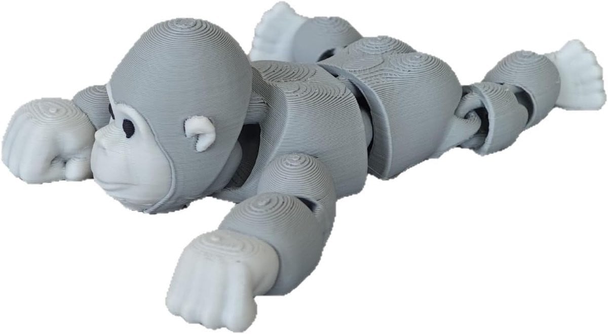 Beweegbaar Geleed Gorillafiguurtje - 3D Geprint Dierenmodel voor Bureau Decoratie