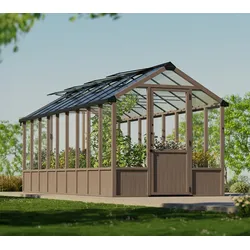Palram - Canopia Natura 812 | Holz Gewächshaus | 6,5x2,5 m - Natur