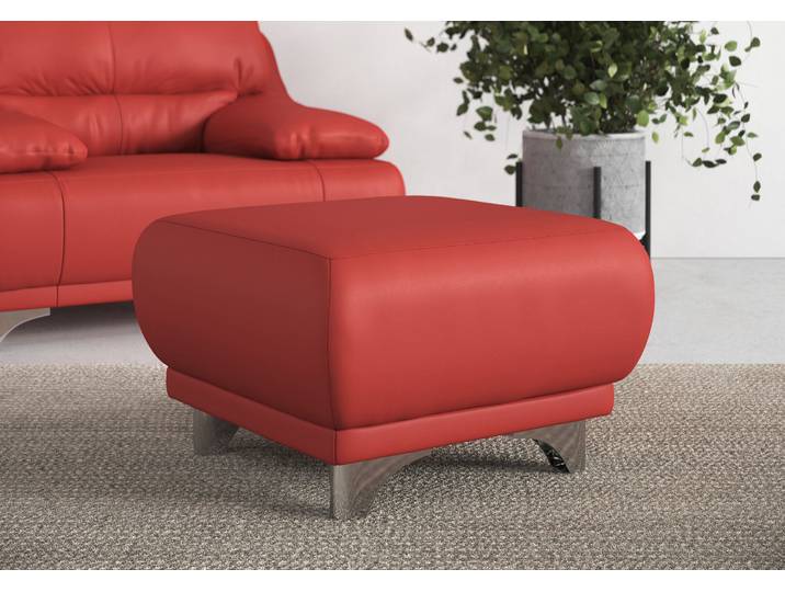 Hocker COTTA Maranello , rot, B:66cm H:43cm T:66cm, 64% Polyurethan, 25% Polyester, 11% Baumwolle, Hocker, Hocker