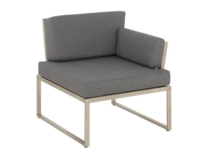 Amatio Loungeendteil, Edelstahlfarben, Dunkelgrau, Metall, Textil, Füllung: Schaumstoff, Eckteil, 70x75x83 cm, Gartenmöbel, Loungemöbel, Lounge-Serien