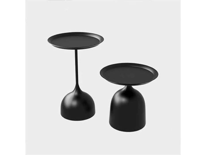 ZYBOWAYL 2er Set Schmiedeeisen Beistelltisch Balkon Couchtisch Industrial Nachttisch Rund Kaffeetisch für Wohnzimmer Wohnheim Couch Durchmesser 40cm Hohe 43/60cm (Color : Black)