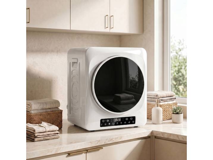HOMCOM Sèche-linge Compact 1000W Blanc Minuterie ECO Extra-Séchage