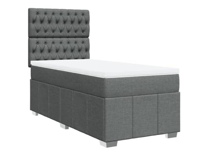 Makastle Boxspringbett mit Matratze Dunkelgrau 90x190 cm Taschenfederkernmatratze