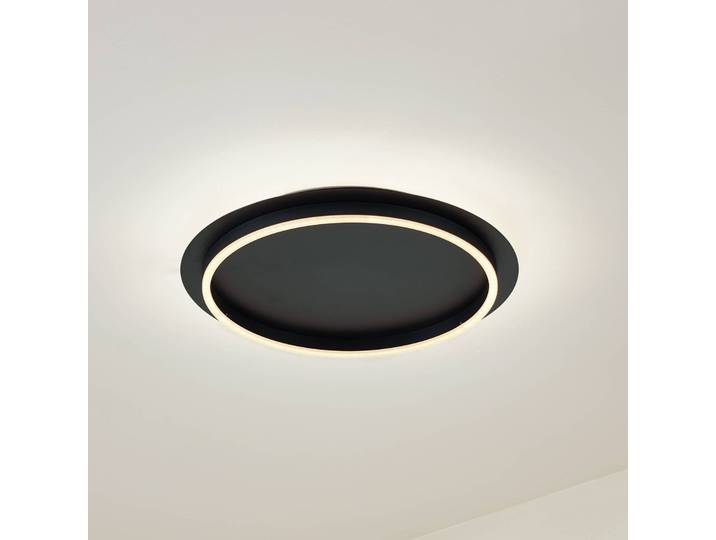LED Deckenlampe Kunis Lindby, schwarz, für Wohn- / Esszimmer, Kunststoff, Modern, LED Deckenleuchte