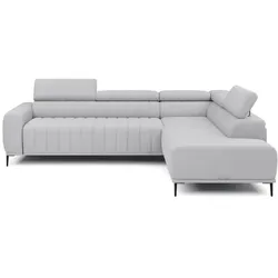 Ecksofa Gandi Cord Grau Hellgrau