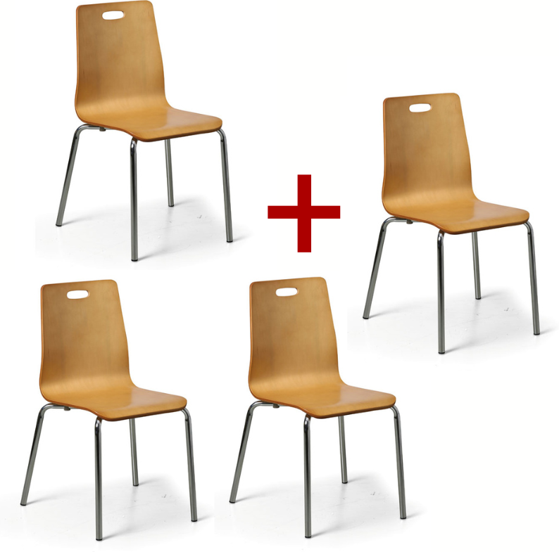 B2B Partner Esszimmerstuhl aus Holz BETTY 3+1 GRATIS, natur