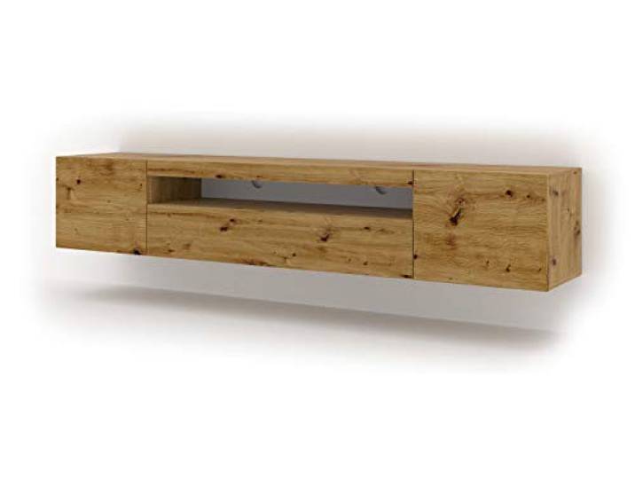 BIM Furniture TV Lowboard Hängend/Stehend 200 cm, Artisan Eiche (ohne LED) TV Schrank fürs Wohnzimmer, Fernsehschrank