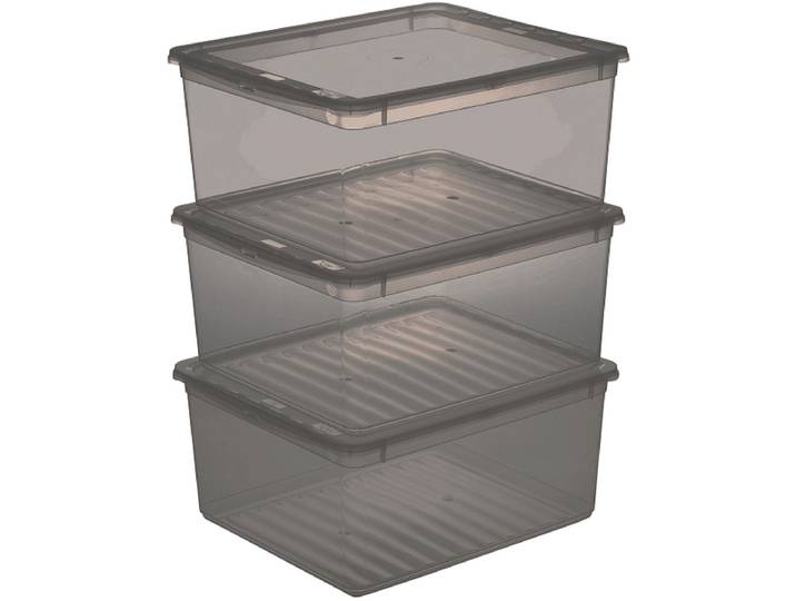 Set Aufbewahrungsboxen BEA grau 39x33.5x18cm