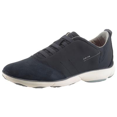 Slip-On Sneaker GEOX "U NEBULA", Herren, Gr. 45, Textil, blau (navy), Textil, Veloursleder, Schuhe, Slipper, Freizeitschuh mit Gummizug