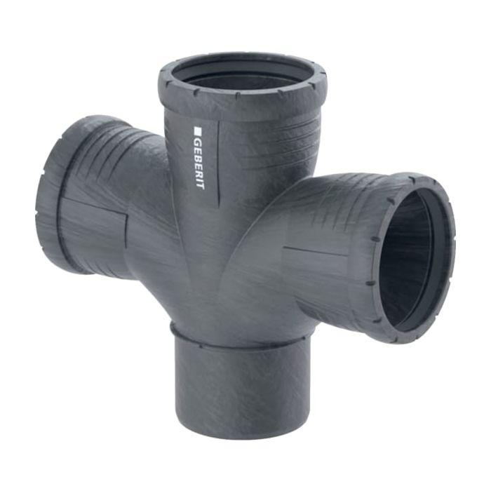Geberit Silent Pro Bogenabzweig 393466141 DN 90/90/90, 87,5°, zweifach, Innenradius