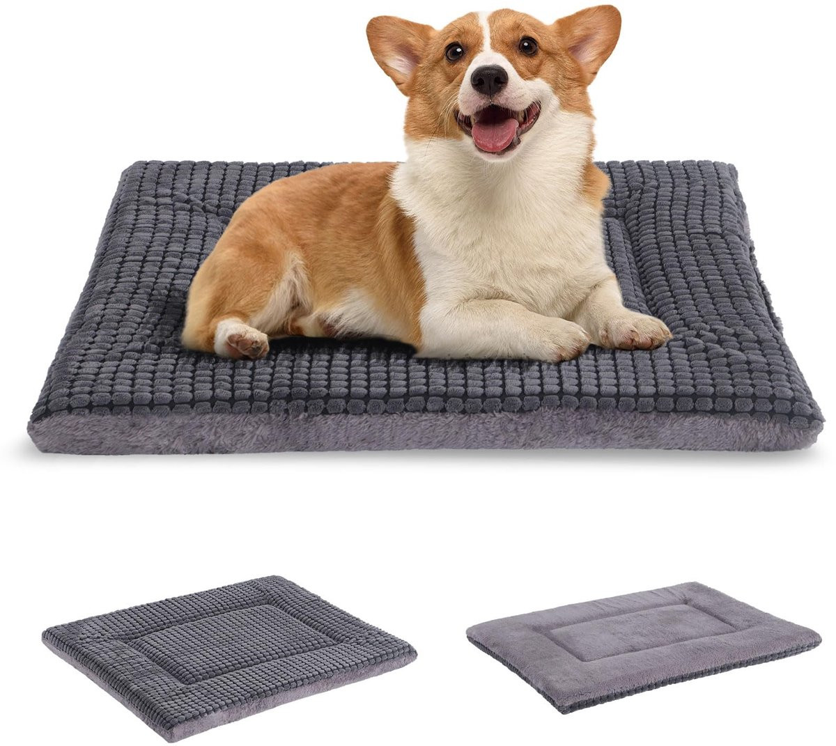 Omkeerbaar hondenbedmat met traagschuim voor kleine tot middelgrote honden, wasbaar en zacht huisdierkussen voor in de kennel