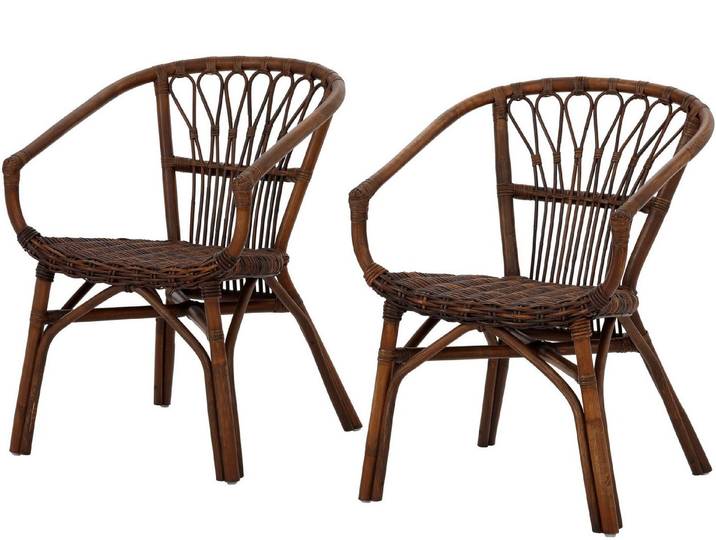loft24 Rattanstuhl Kello - Esszimmerstuhl Küchenstuhl Stuhl Gartenstuhl Essstuhl (Set, 2 St), Rattangeflecht im maritimen Stil
