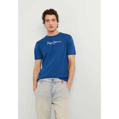 T-Shirt PEPE JEANS "einfaches T-Shirt EGGO N", Herren, Gr. L, blau (ink blau), 100% Baumwolle, Shirts T-Shirt