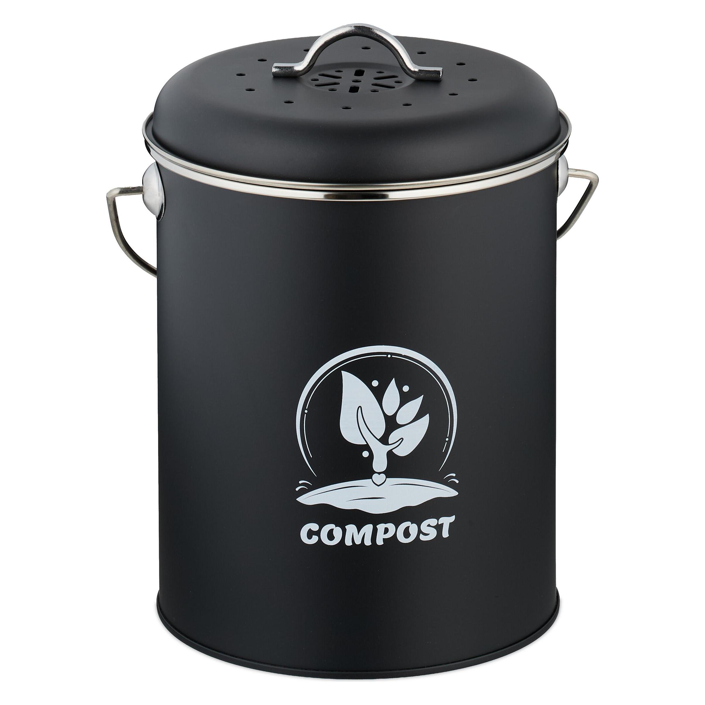 Relaxdays Komposteimer mit Geruchsfilter 5,5 Liter (5.50 l) (4052025862664)