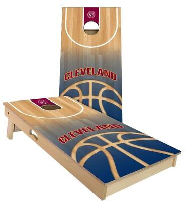 Skip's Garage Cleveland Basketball Outdoor Cornhole Board Set