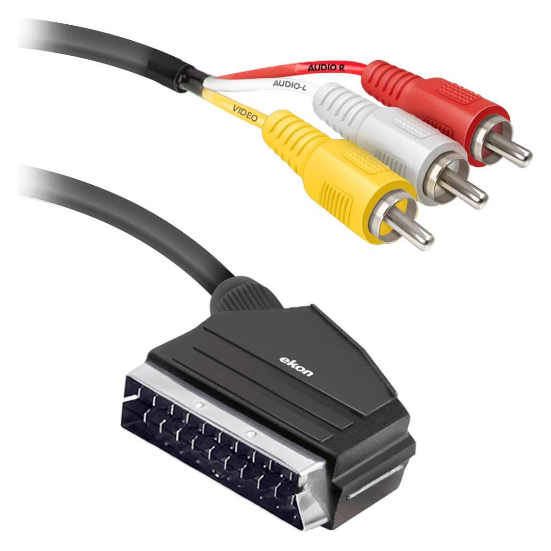 Ekon Scart - 3x Cinch (RCA) (1.50 m, Cinch Kabel) (ECVSCAR3RCA15MM)
