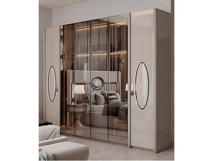 JVmoebel Kleiderschrank Kleiderschrank im modernen Look mit edlen Spiegel-Elementen