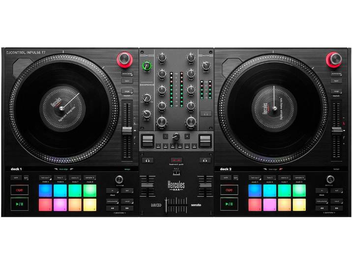 HERCULES DJ Controller DJControl Inpulse T7 Motorbetriebener 2-Deck Controller, inkl. Serato DJ Lite und DJUCED - kompatibel mit Serato DJ Pro