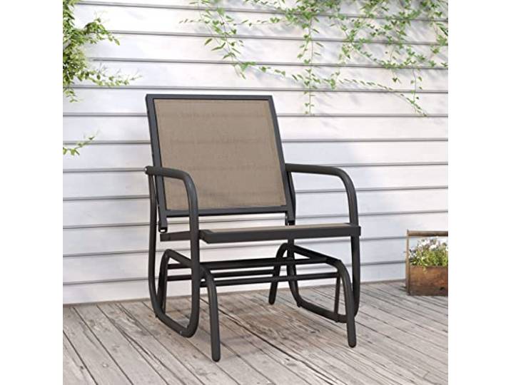 ZXQVLMRS Schaukelstuhl aus Textilene & Stahl für Garten & Terrasse Witterungsbeständig, Ergonomisches Design, Einfache Selbstmontage