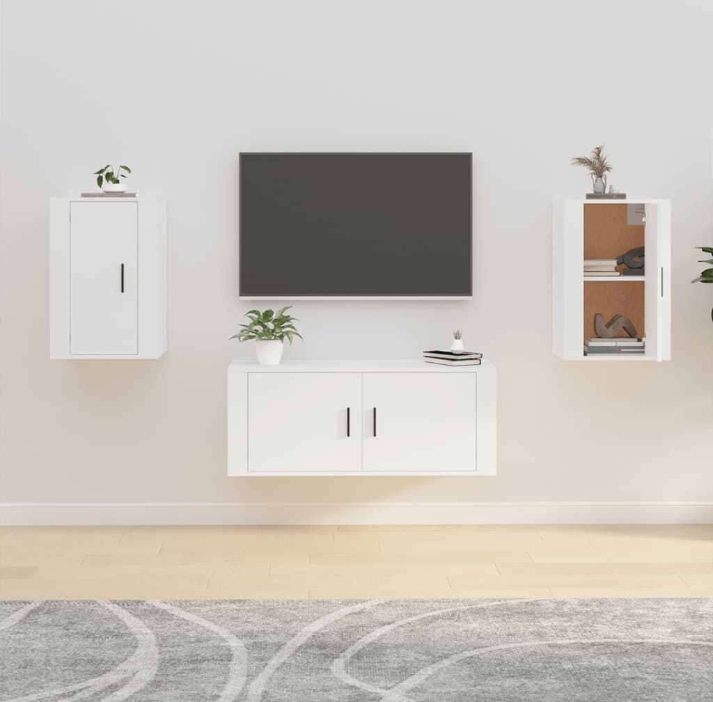 vidaXL Muebles para TV de pared 2 uds blanco 40x34,5x60 cm Blanco