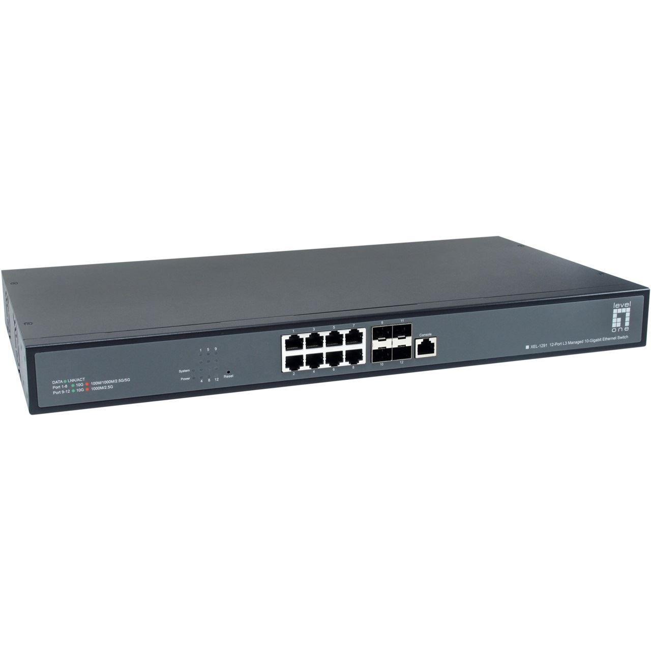 LevelOne Switch 8x10GE/4x10GSFP+ 19" Managed L3
