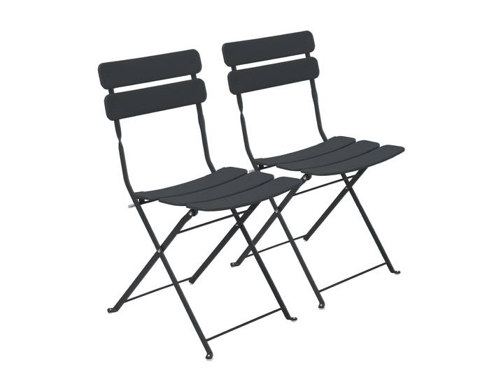 Oviala - Chaises de jardin en métal pliantes - Lot de 2