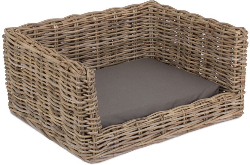 Archie & Oscar Zahir Luxury Rattan Dog Sofa Bed Brown Small (56cm W x 46cm D)