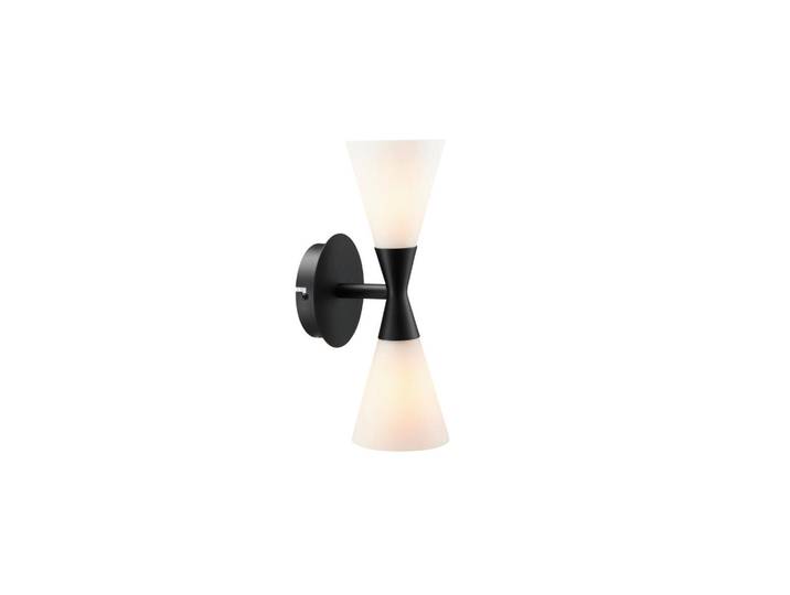 Belid Wandleuchte Harlekin, Opal, Schwarz, Metall, Glas, 32 cm, CE, Lampen & Leuchten, Innenbeleuchtung, Spots & Strahler, Wandstrahler