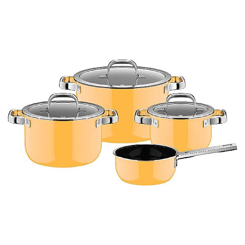 WMF Fusiontec Mineral Pro, Topf-Set, 4-teilig, Mango Yellow (3201114070)