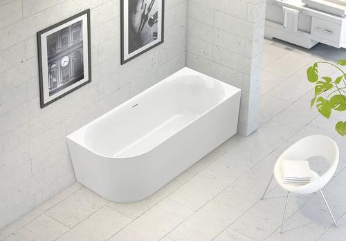 OTTOFOND Badewannen Set Afinar 170 x 75 cm Rundung links Montage in rechter Ecke weiß 703969
