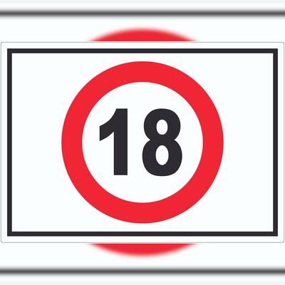 HB-Druck Zutritt ab 18 Jahre Symbol Aufkleber A7 (74x105mm)