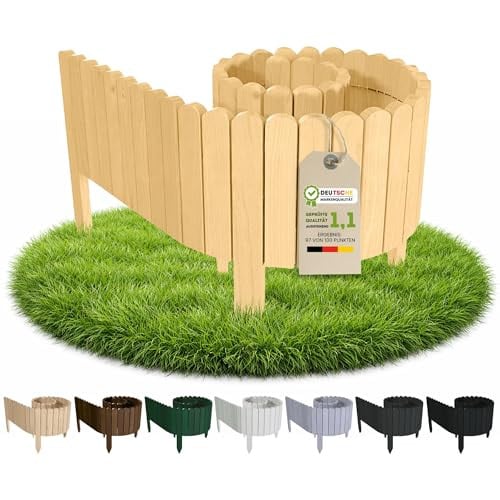 Floranica borderrand hout - 200 cm x 40 cm - naturel - flexibele tuinafscheiding op rol