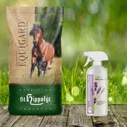 St. Hippolyt Equigard Classic Pellets 25 kg + Relax Biocare Mückenmilch