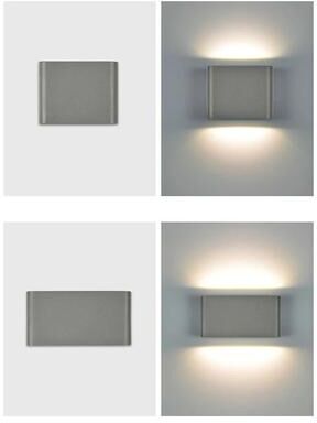 Inspire Curations Modern PIR Sensor Outdoor Wall Light Waterproof LED Wall Lamp With Motion Detection gray 20w Cool White Pir