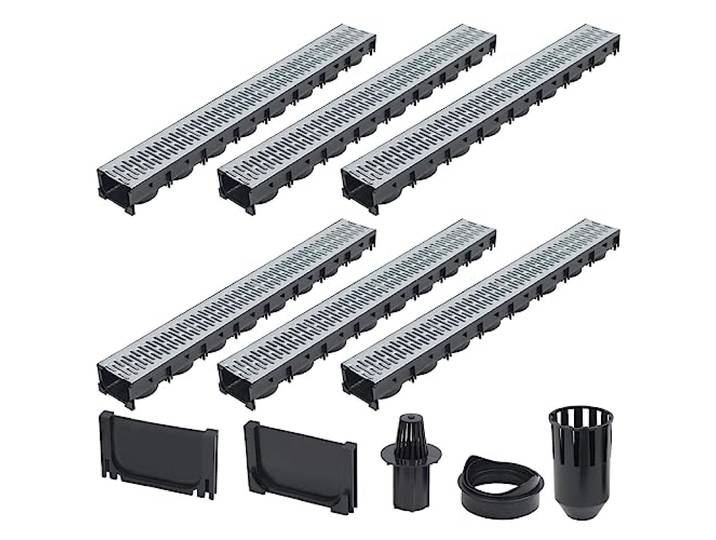 vidaXL Caniveaux de drainage 6 pcs Acier galvanisé 6 m