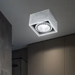 Deckenleuchte Deckenlampe Beton Grau Würfel-Design L 14 cm Wohnzimmer Küche Flur