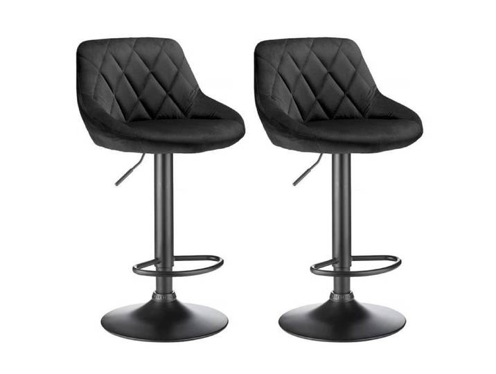Tabouret de bar lot de 6 YYIXING en velours et métal hauteur réglable H 84.5-105 cm