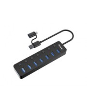 Equip USB-Hub 7-Port 3.2 ->7x3.2 inkl USB-C Adapter schwarz Hub Typ C (128965)