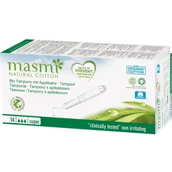 Bio Tampons Super M.applik. 100% Bio Baumw. Masmi 14 ST