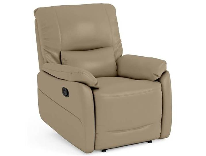 Florida Leder Relax-Sessel mit manuellem Ausklappmechanismus - Zero-Wall-System - hochwertige Materialien - bequemer Sitz mit Taschenfedern - idealer Sessel für kleine Wohnzimmer - Cappuccino