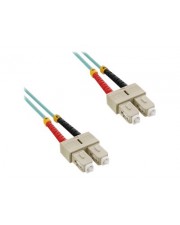InLine Patch-Kabel SC multi-mode M bis M 0.5 m Glasfaser 50/125 Mikrometer OM3 halogenfrei Türkis (83555O)
