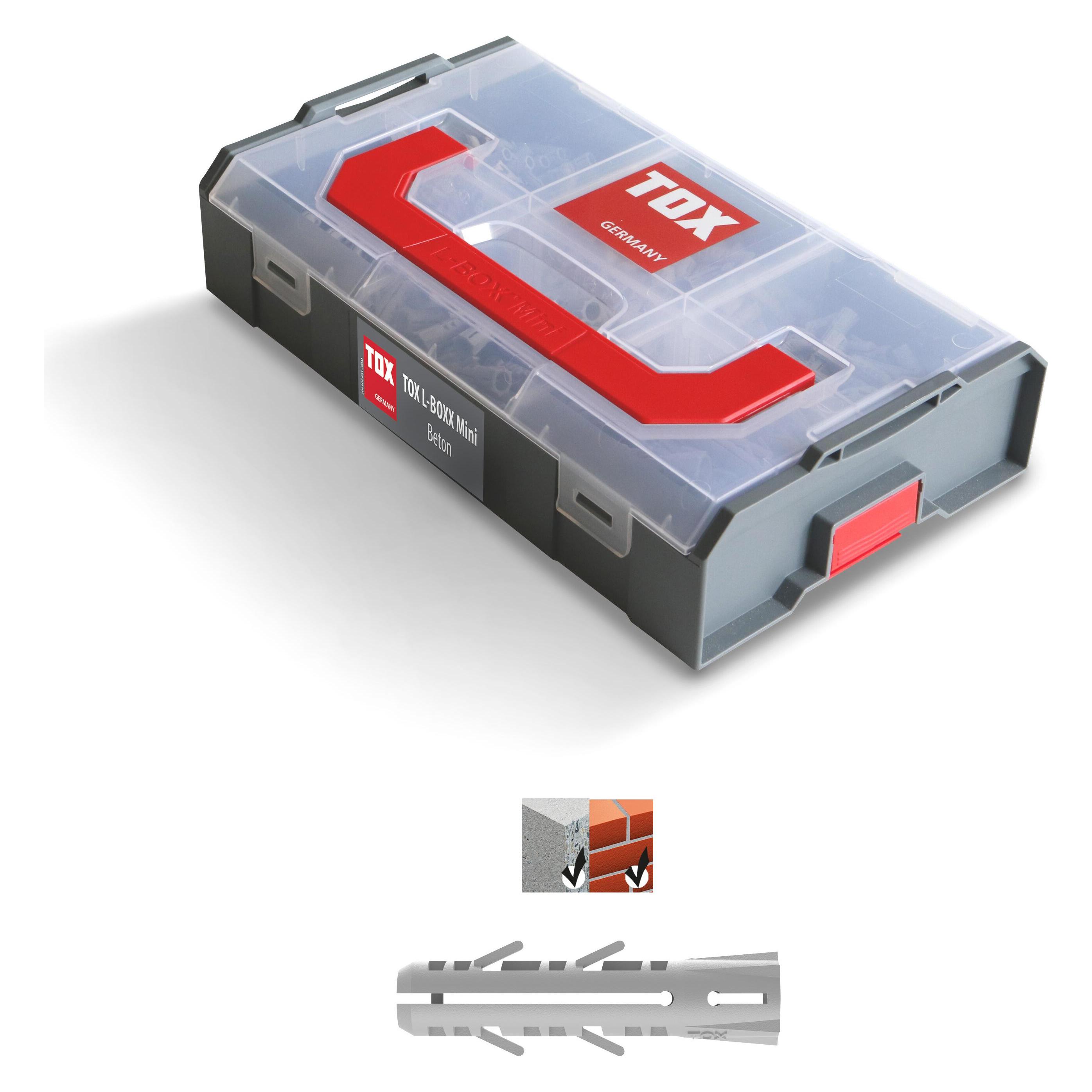 Tox Dübel Sortiment L-Boxx Mini Beton, 296 Stück (296 Stk.) (094900401)