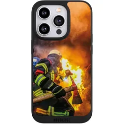 Nivocase Handyhülle für Apple iPhone 14 Pro Hülle NIVOpure Case Schwarz Feuer Feuerwehr Lebensretter (Apple iPhone 14 Pro), Smartphone Hülle, Schwarz