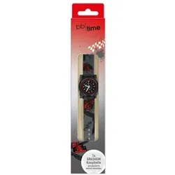 Kinderuhr mit Quarzuhrwerk Rennsport grau