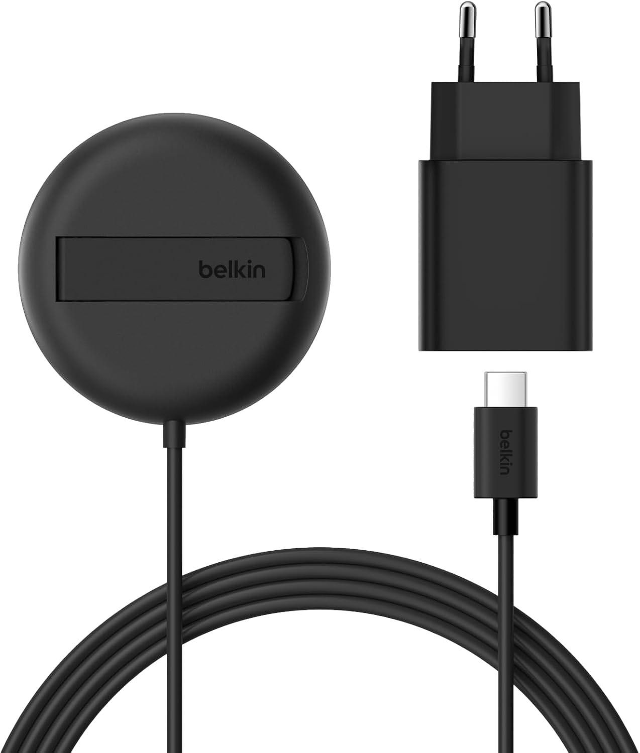 Belkin Qi2 kabelloses magnetisches Ladegerät inklusive Netzteil 15W Schwarz WIA011kqBK