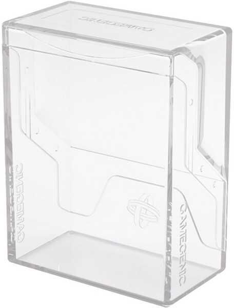 Gamegenic Bastion 50+ XL: Clear Card Deck Box for Larger Decks, Double-Sleeved Cards, Secure Click-Lock Closure