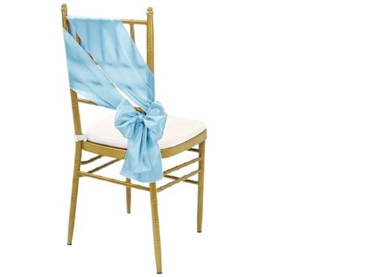 Stuhlschleifen für Hochzeiten 10/50 stücke Satin Stuhl Schärpen Bogen Hochzeit Knoten Band Krawatten for Party Event Hotel Bankett Liefert Hause Dekorationen(Sky blue,50pcs)