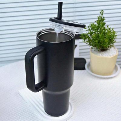 USA Free Shipping Shop Insulated Water Bottle With Handle & Straw Leakproof Stainless Steel Travel Tumbler black