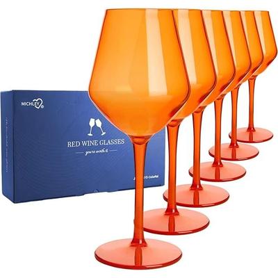 Uplifted Goods Unbreakable Tritan Wine Glass Set 6pcs Orange