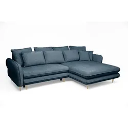 Ecksofa Sally Stoff Blau Dunkelblau
